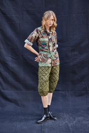 Cropped Quilted Trousers