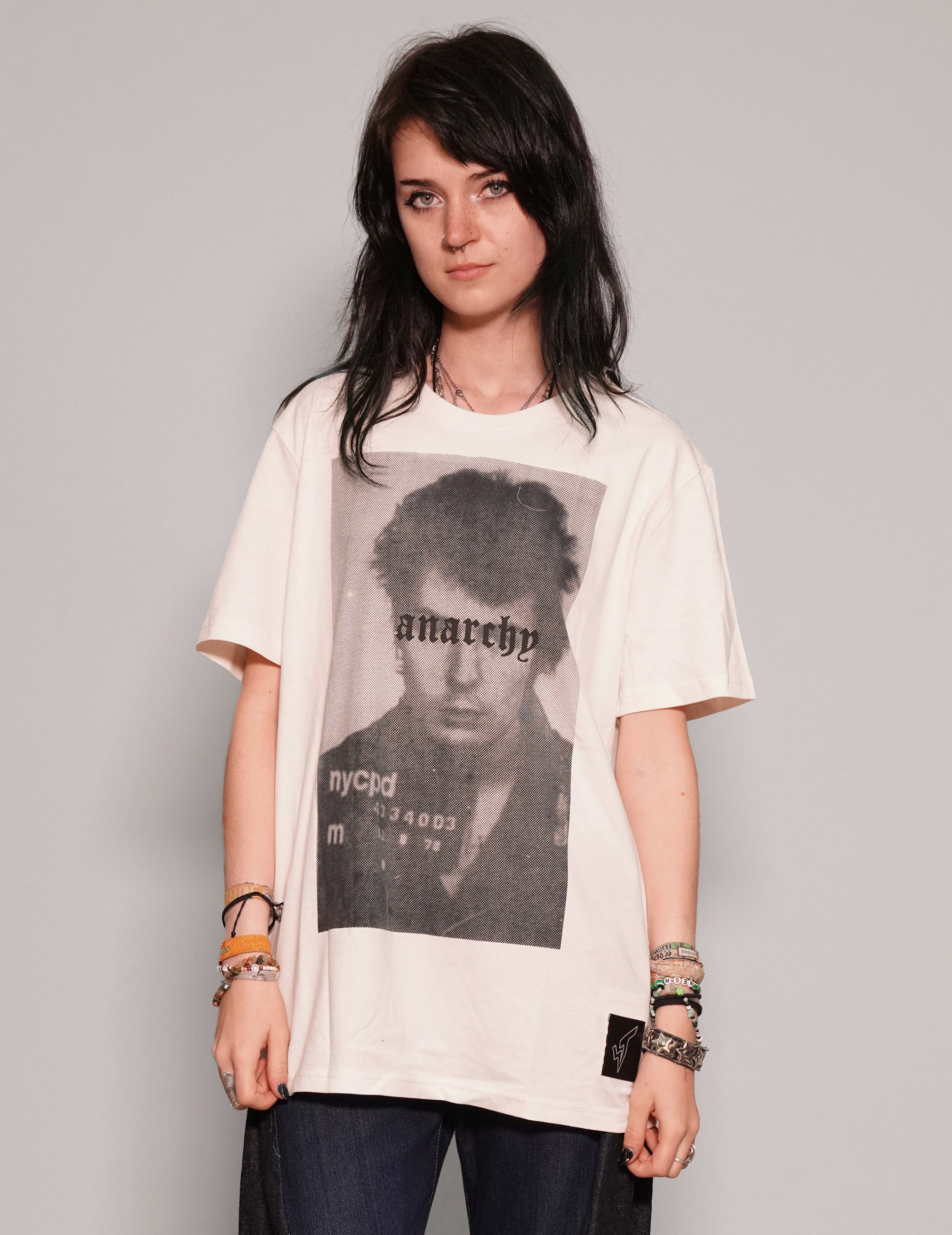 Women's Graphic T-Shirt with Sid Vicious Print in White | Stuart Trevor