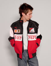 Men's Vintage Ferrari Racing Jacket in Red Black & White | Stuart Trevor