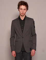 ST Striped Grey Wool Blazer | Stuart Trevor