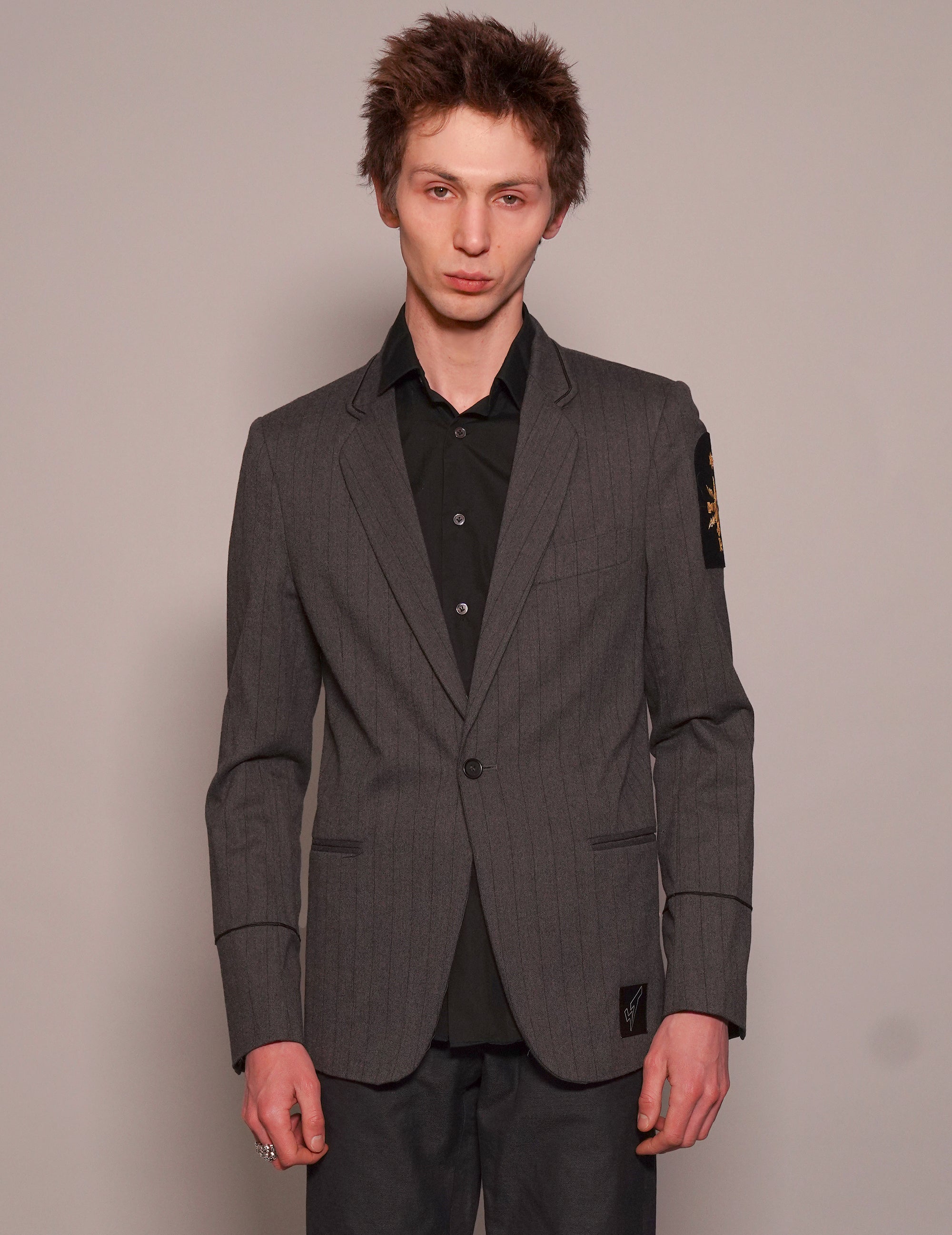 ST Striped Grey Wool Blazer | Stuart Trevor