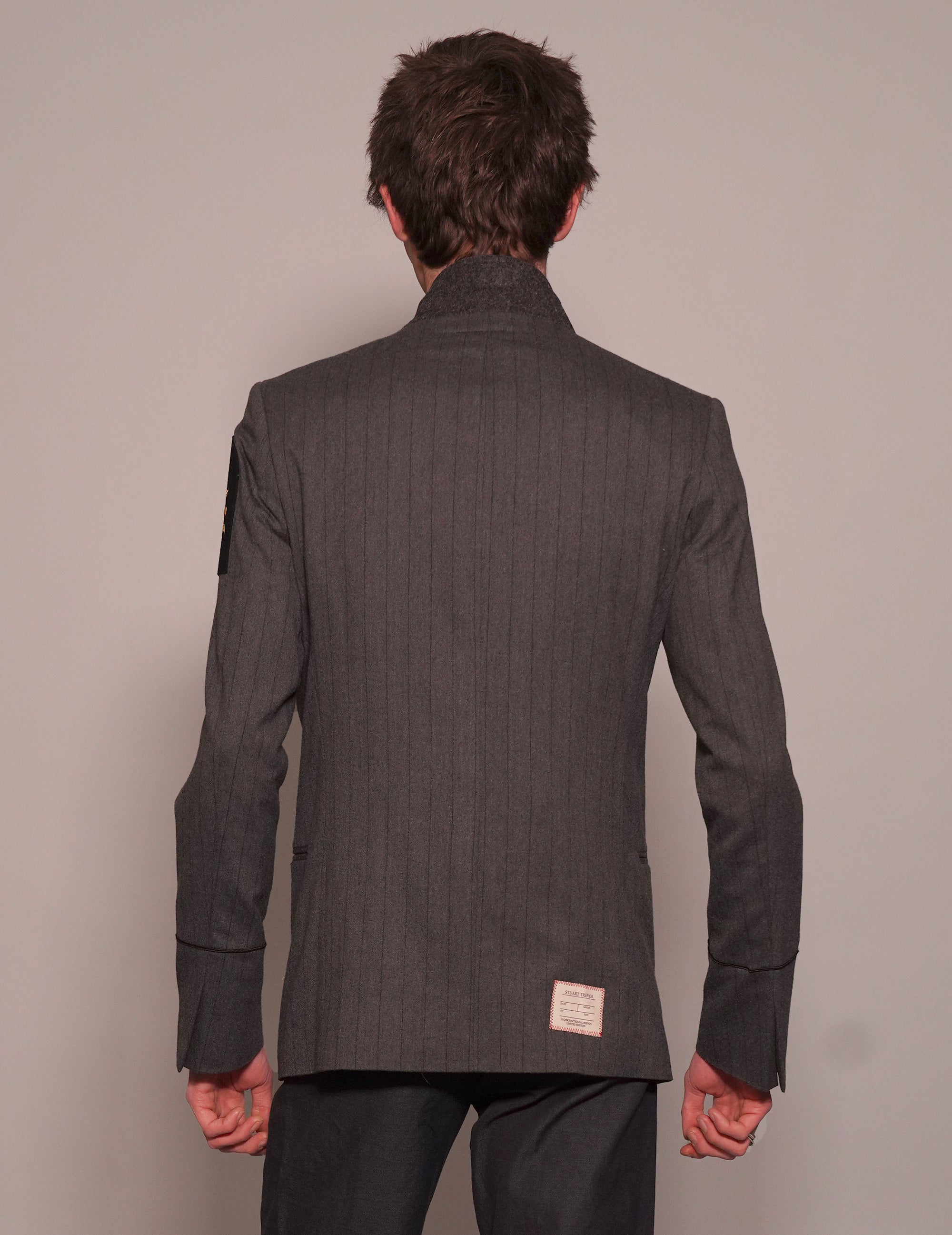 ST Striped Grey Wool Blazer | Stuart Trevor
