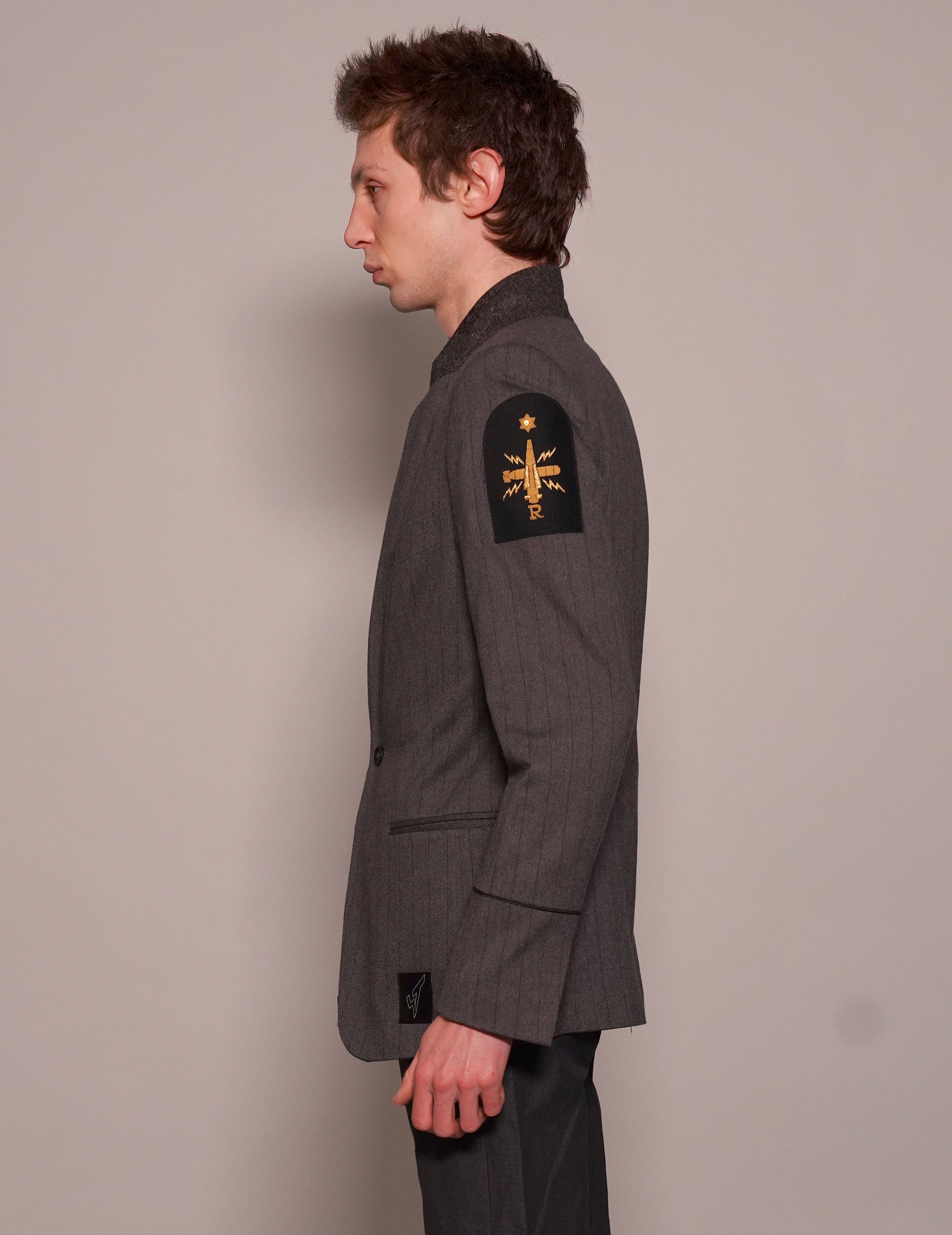 ST Striped Grey Wool Blazer | Stuart Trevor