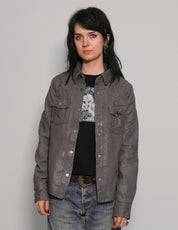Women's Vintage Grey Leather Jacket | Stuart Trevor