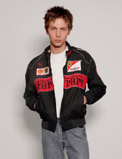 Men's Vintage Ferrari Racing Jacket in Black | Stuart Trevor