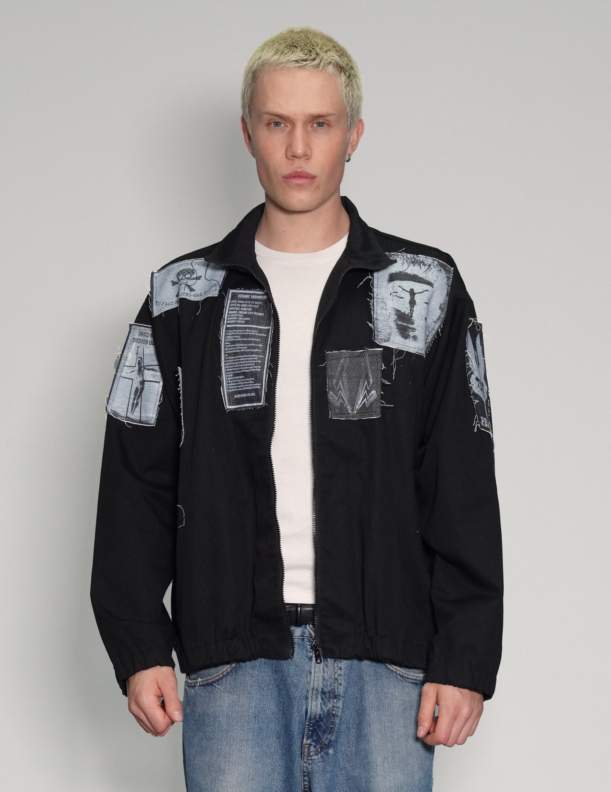 Patched Harrington Jacket