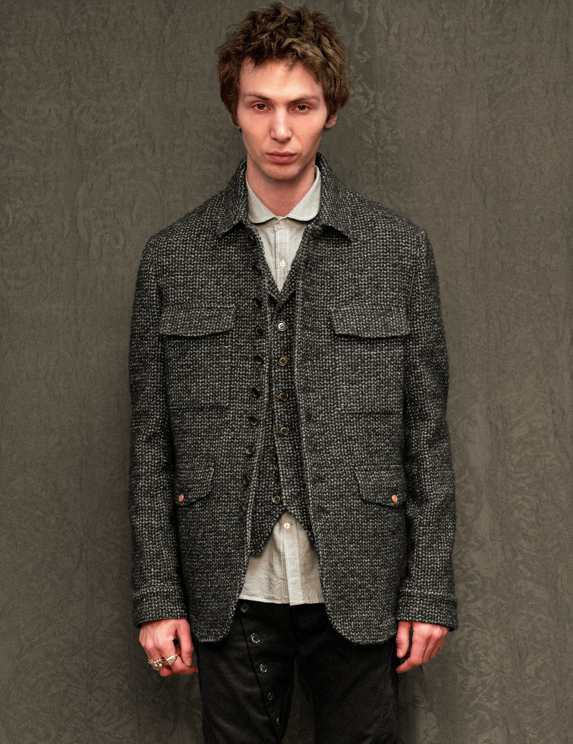 IMMORTAL Monaco Automantel – Tweed Anthrazit und Schwarz