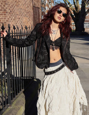 Women's Black Jacket with Silver Metallic Embroidery | Stuart Trevor