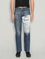 Men's Vintage Blue Jeans with Graphic Print | Stuart Trevor