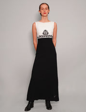 Women's Vintage Two-Tone Maxi Sequin Dress in Black & White | Stuart Trevor