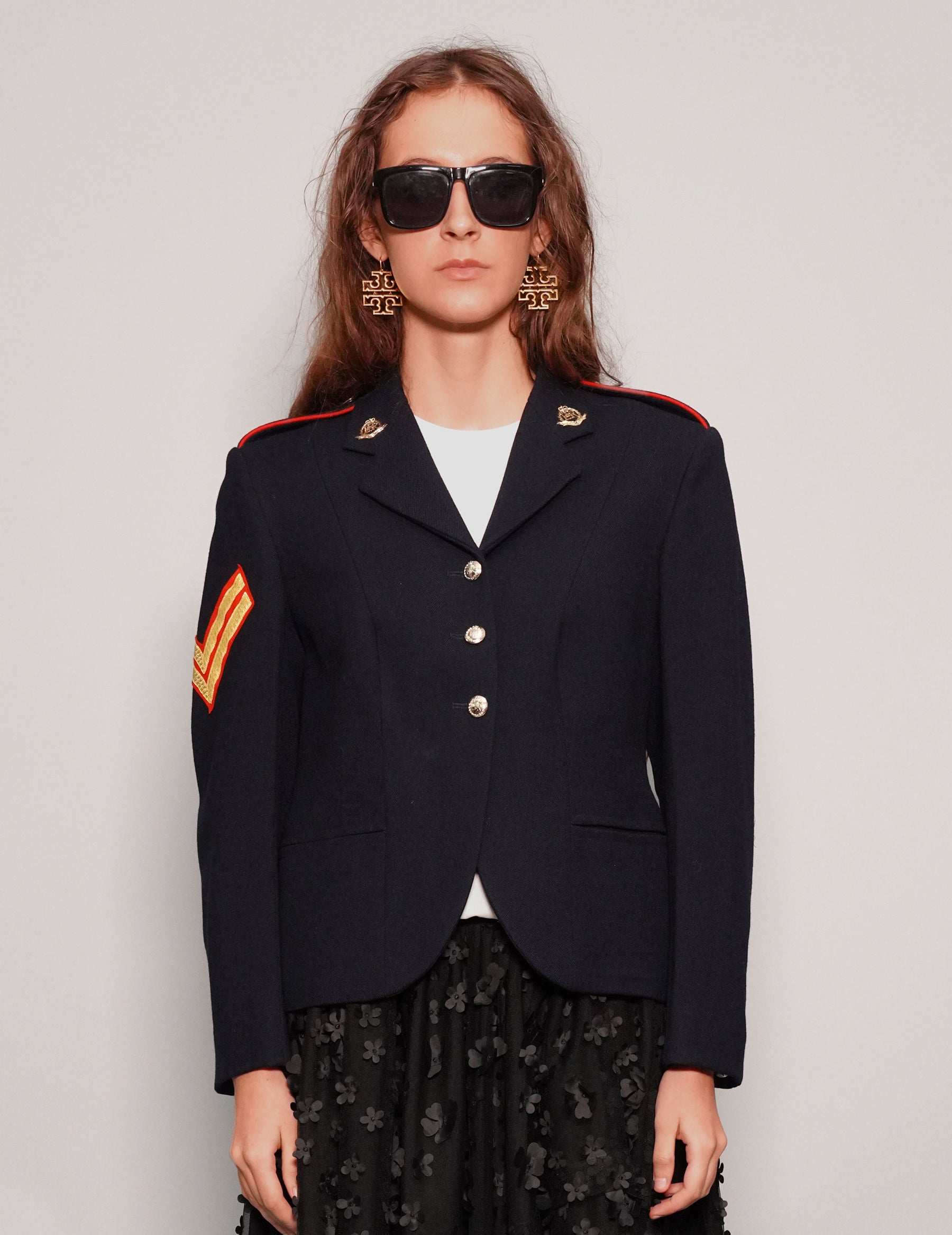 Women's Vintage Military Army Jacket in Navy Blue | Stuart Trevor