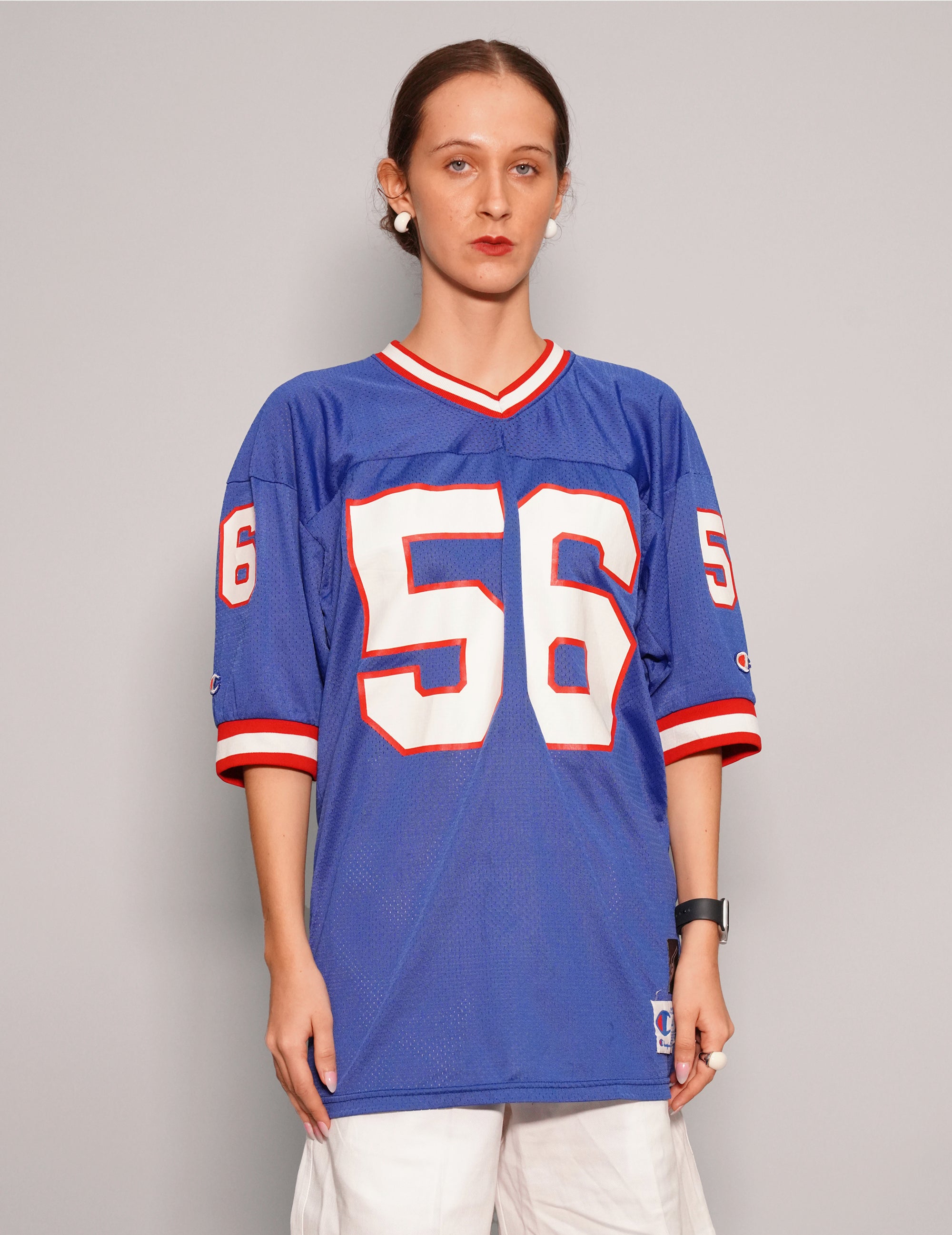 Women's Vintage Football Sports Jersey in Blue | Stuart Trevor