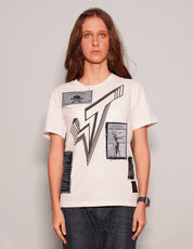 Women's White Graphic T-Shirt with David Bowie Patches | Stuart Trevor