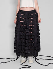 Parachute Skirt with Tassels - Black or White