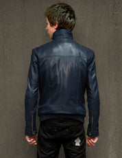 IMMORTAL Navy Leather Jacket
