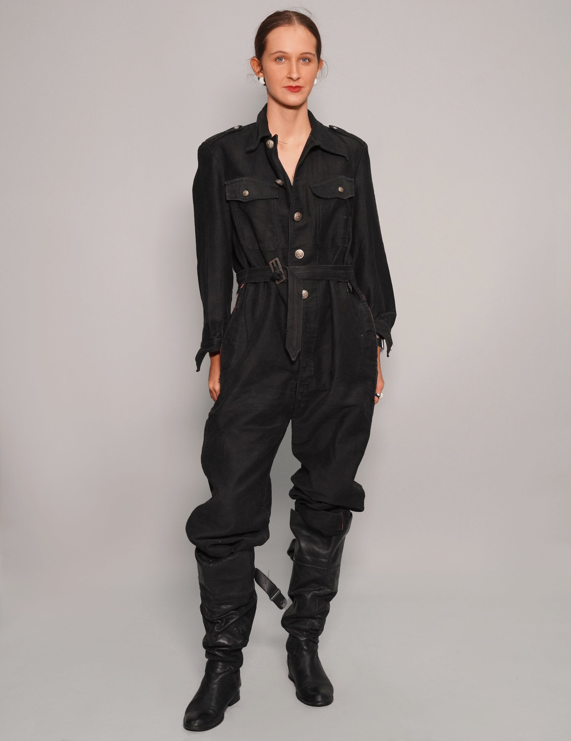 Women's Vintage Black Boiler Suit Overalls | Stuart Trevor