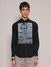 Men's Black Shirt with David Bowie Graphic Print | Stuart Trevor