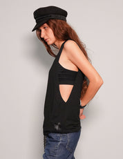Women's Graphic Vest with Sex Pistols Print in Black | Stuart Trevor