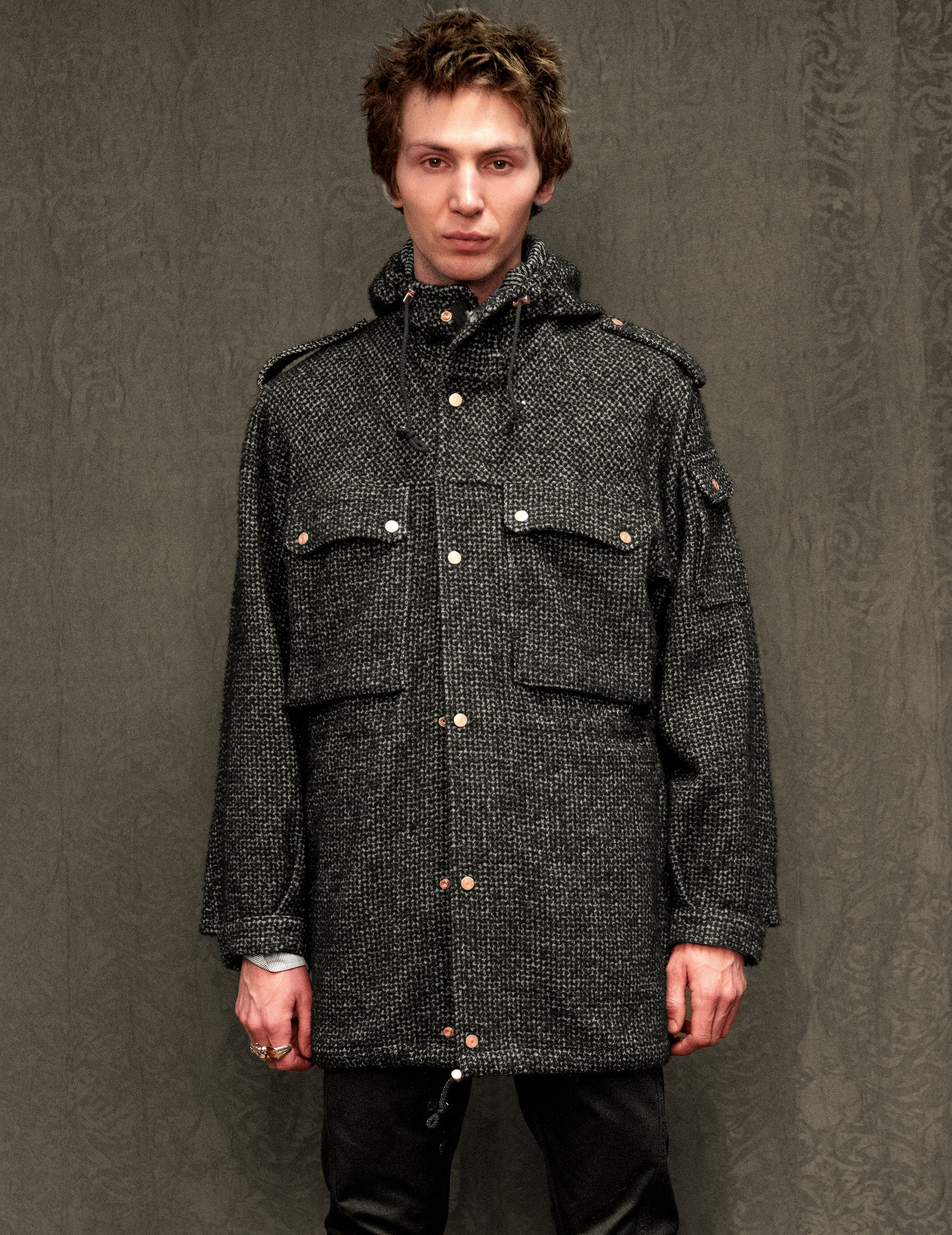 Parka IMMORTAL Peter - Tweed Anthracite et Noir