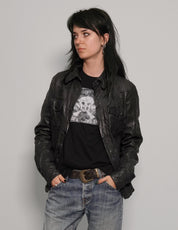 Women's Vintage Black Leather Jacket | Stuart Trevor