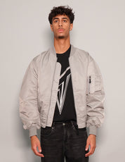 Men's Vintage Lightweight Bomber Jacket in Light Grey | Stuart Trevor