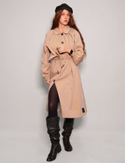 Women's Belted Mac Trench Coat in Beige | Stuart Trevor