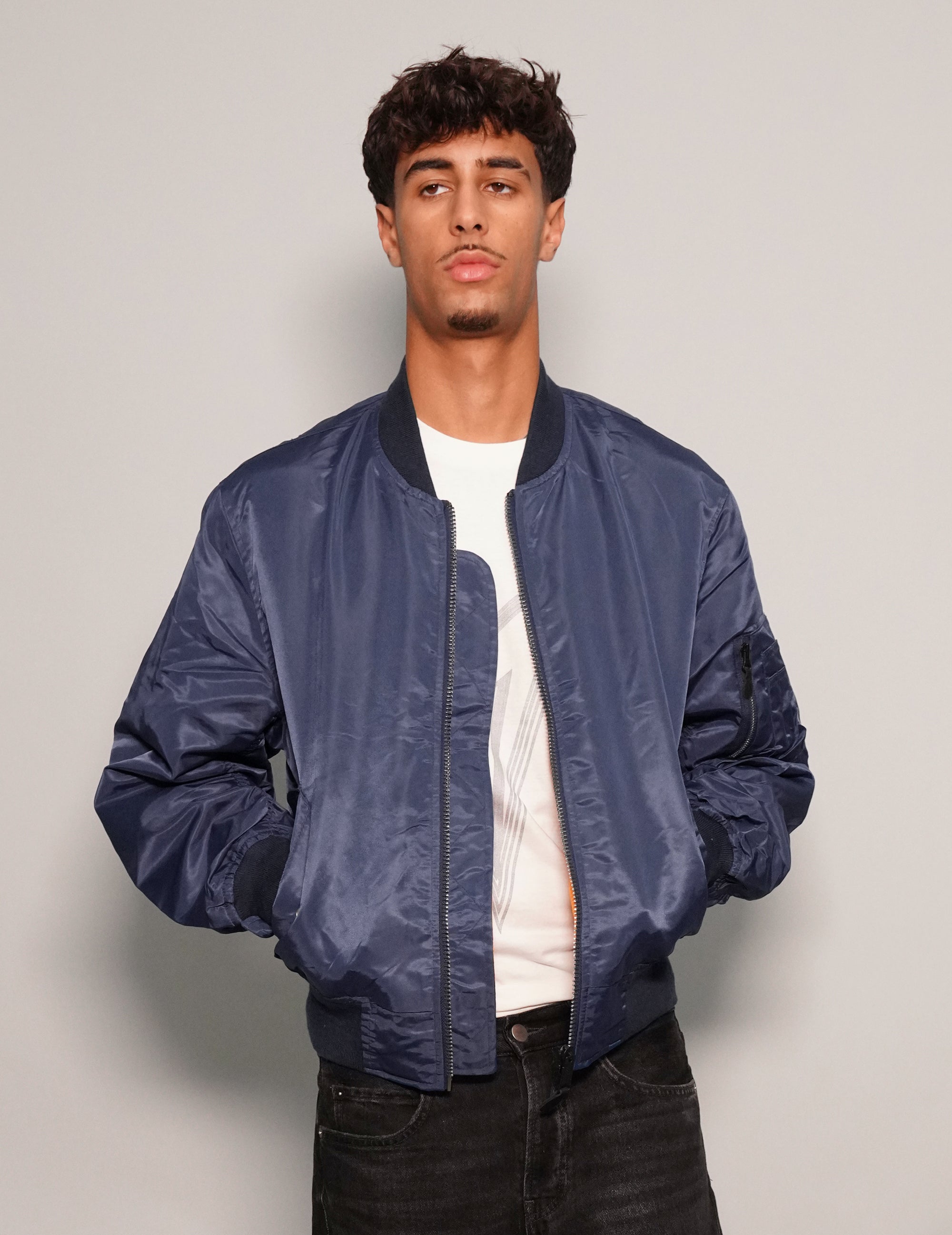 Mens Light Weight Bomber Jacket in Blue – Stuart Trevor