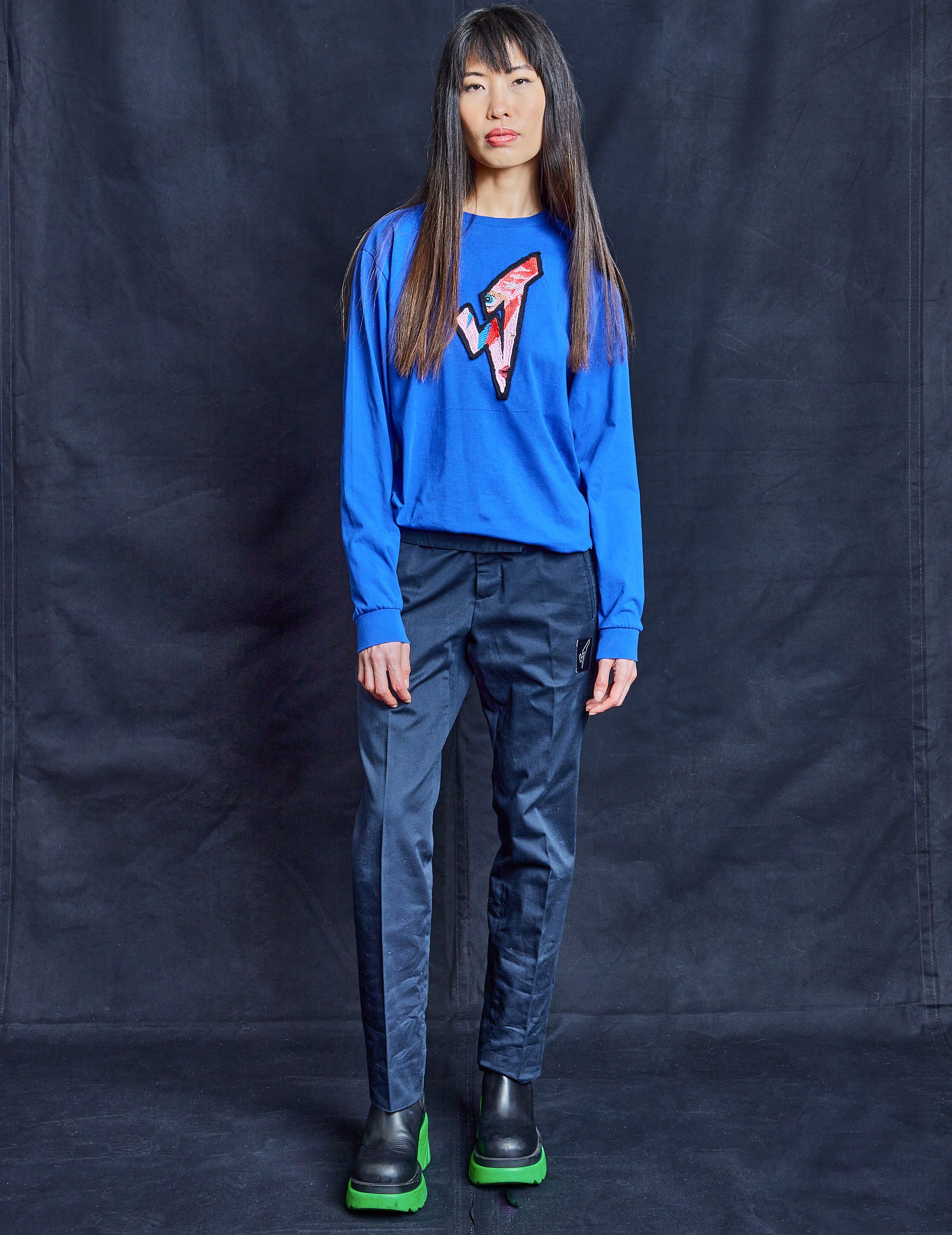 ST Aladdin Sane – Langärmliges Logo-T-Shirt in Blau