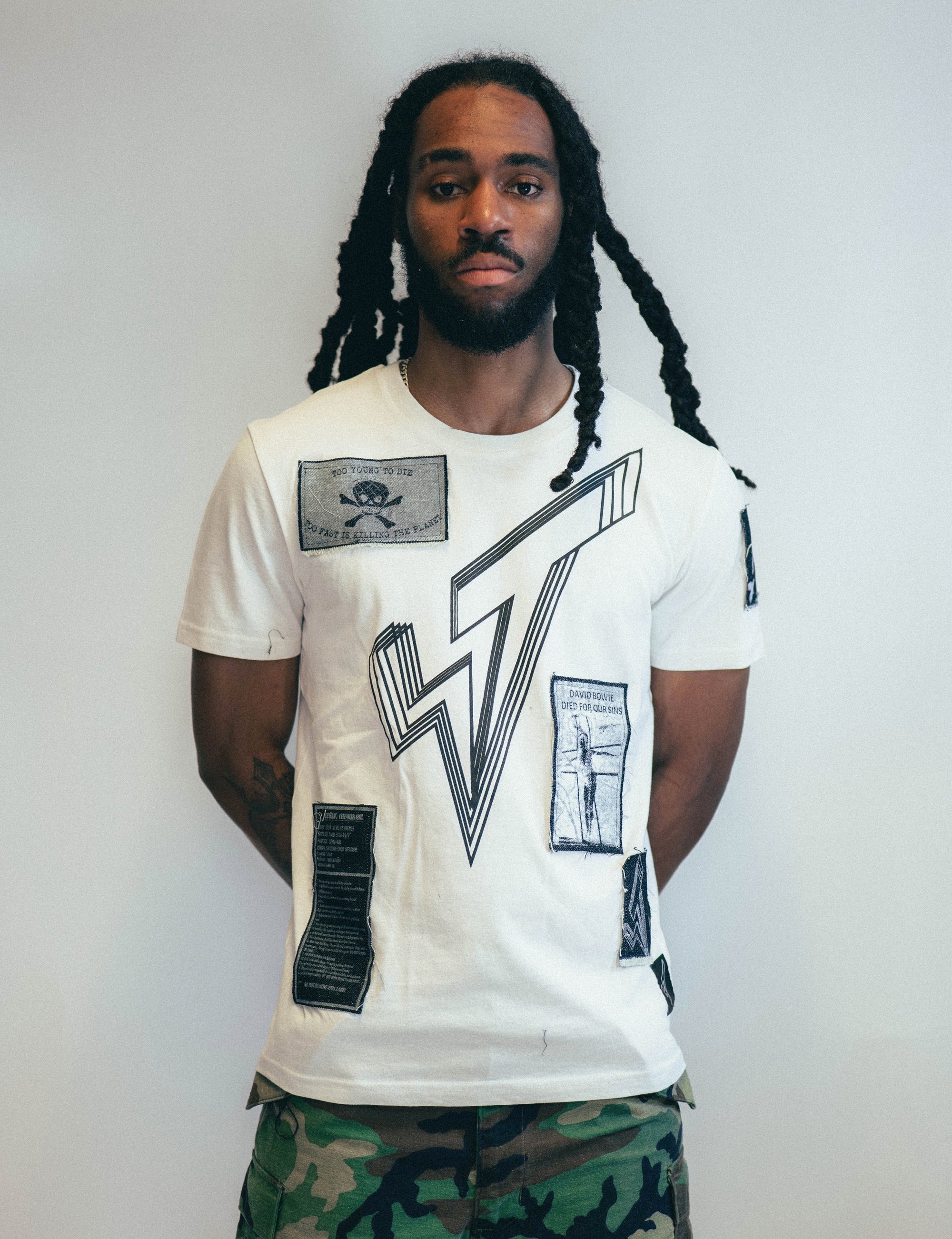 ST Patched Logo T-Shirt in Ecru