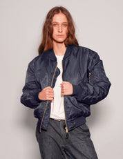 Women's MA-1 Bomber Jacket in Navy Blue | Stuart Trevor