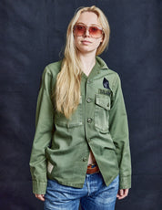 Party Back Shirt - Black Lace - Khaki