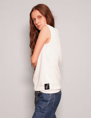 Women's Graphic T-Shirt Vest with Guns N' Roses Print in White| Stuart Trevor