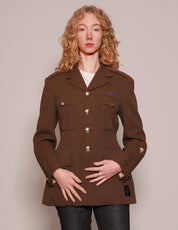 Women's Vintage Army Dress Jacket in Brown | Stuart Trevor