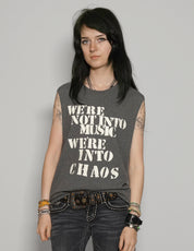 Women's Graphic T-Shirt Vest with Sex Pistols Print in Grey | Stuart Trevor