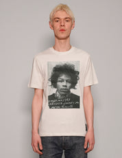Men's Graphic T-Shirt with Jimi Hendrix Print in White | Stuart Trevor