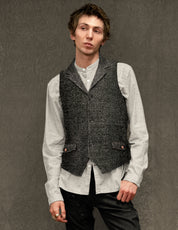 IMMORTAL Black and White Bouclé Tweed Waistcoat