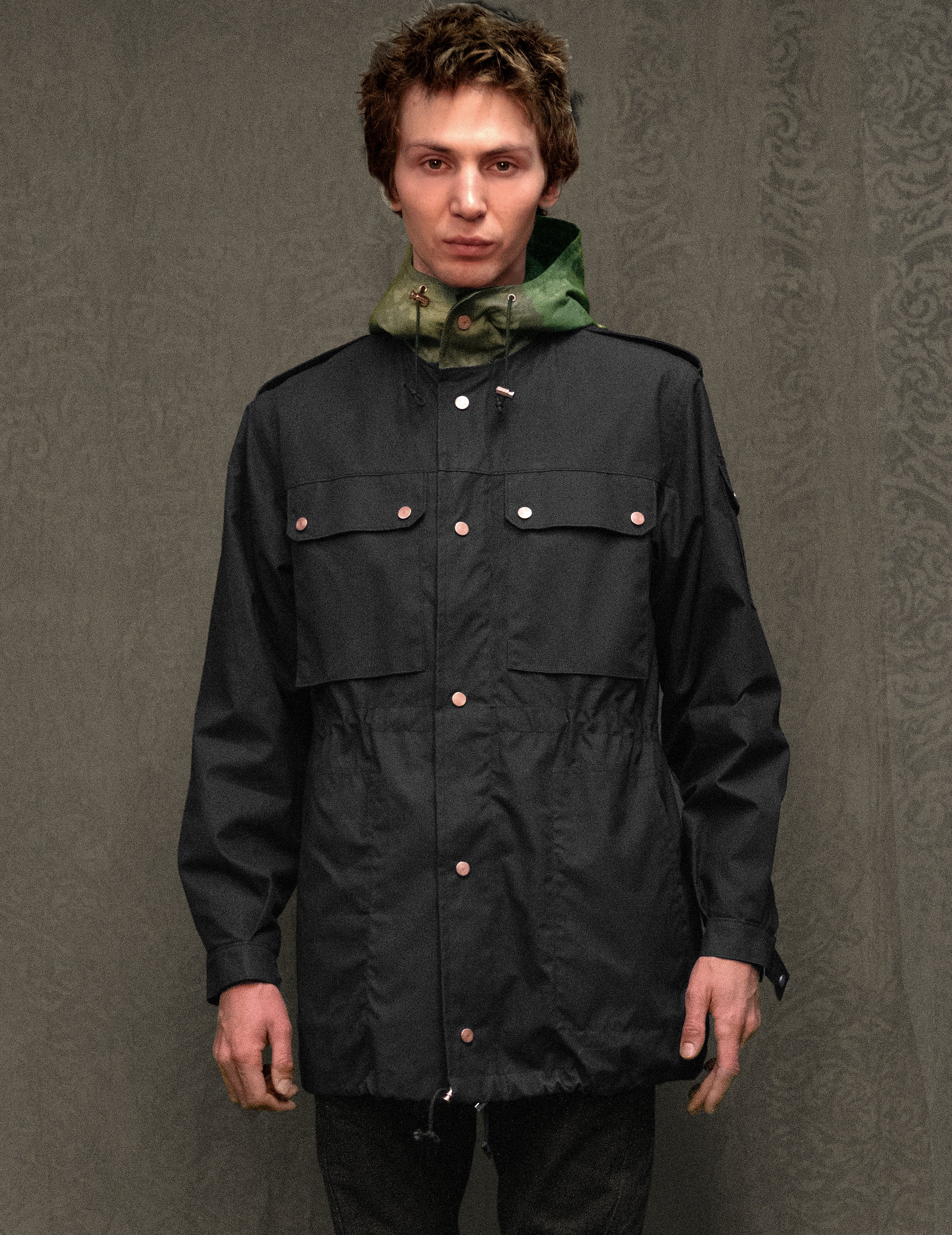 IMMORTAL Desert Parka Schwarz / Camo-Kombination