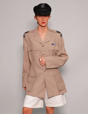 Women's Vintage Military RAF Blazer in Beige | Stuart Trevor
