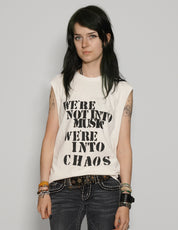 Women's Graphic T-Shirt Vest with Sex Pistols Print in White | Stuart Trevor