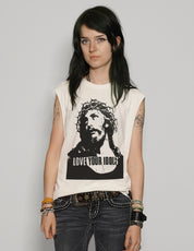Women's Graphic T-Shirt Vest with Guns N' Roses Print in White| Stuart Trevor