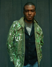 Splatter Painted Jacket in Khaki