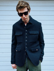 IMMORTAL Monaco Car Coat - Navy Waffle
