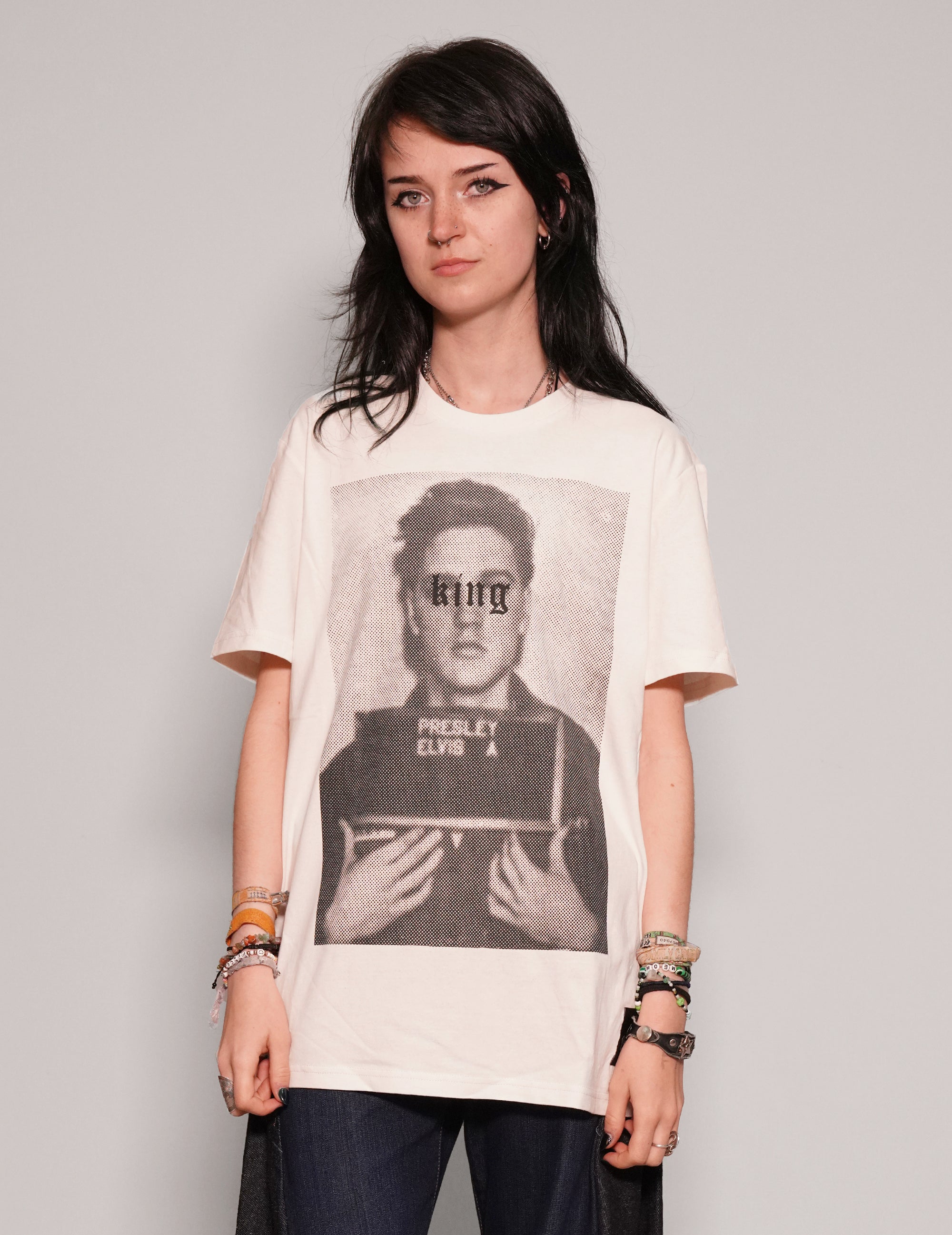 Women's Graphic T-Shirt with Elvis Presley Print in White | Stuart Trevor