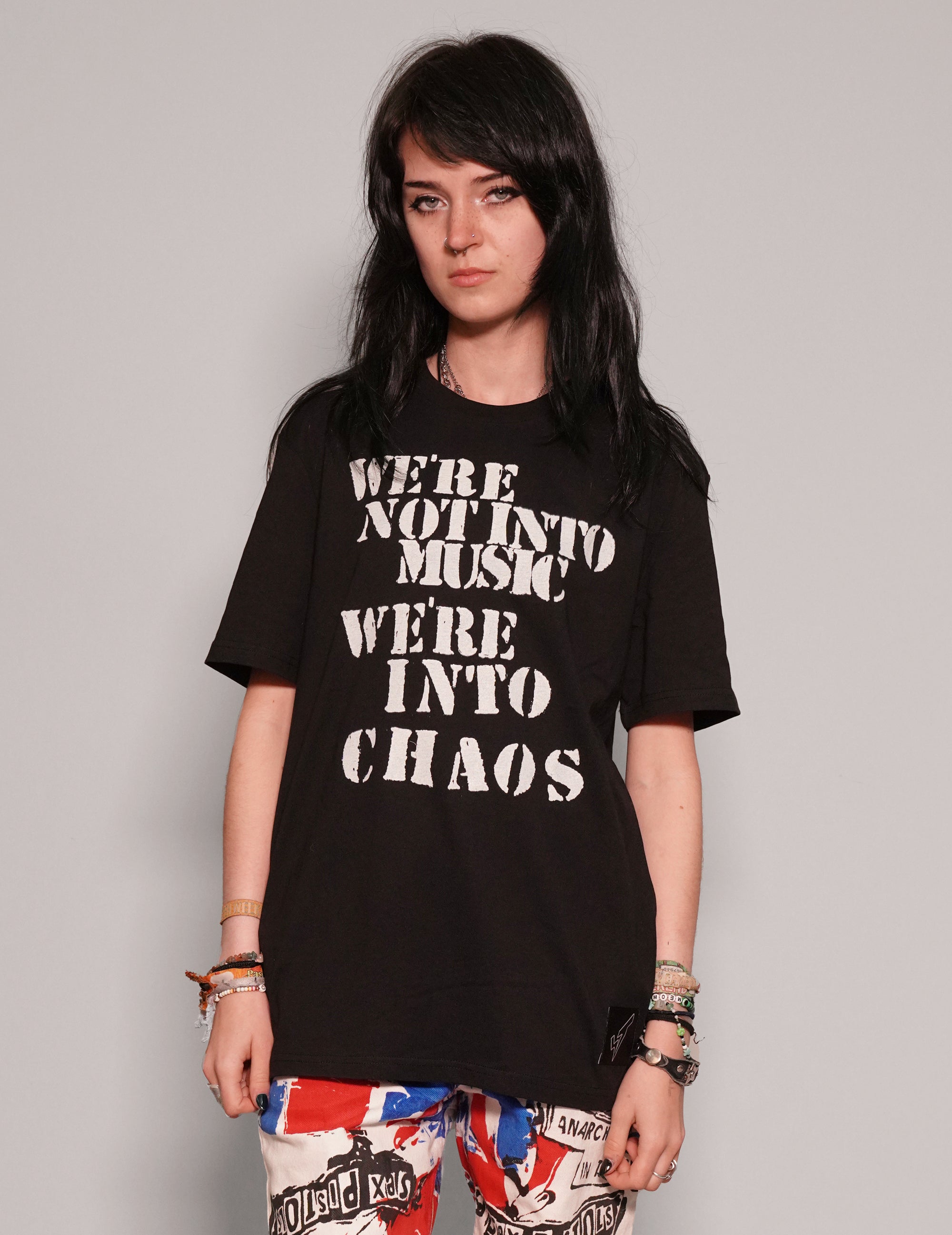 Women's Graphic T-Shirt with Sex Pistols Print in Black | Stuart Trevor