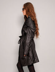 Women's Black Trench Coat Rain Mac in Black | Stuart Trevor