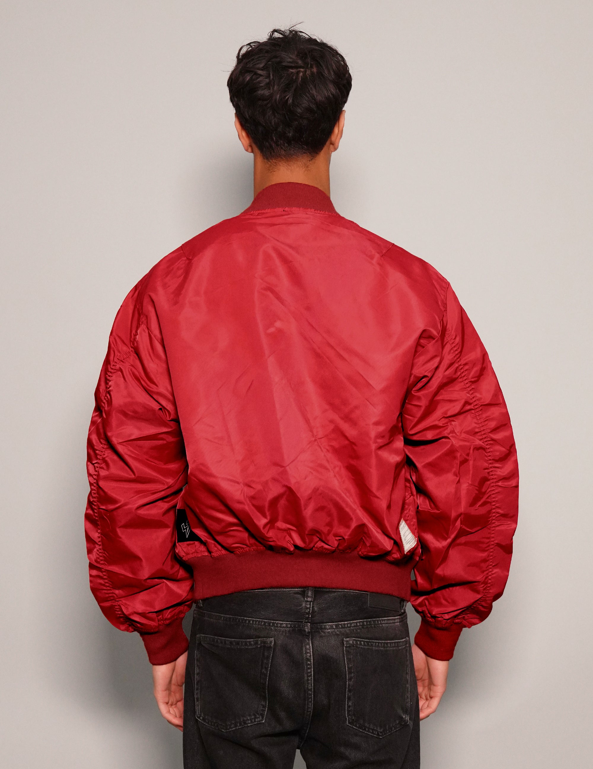Men's Vintage Lightweight Bomber Jacket in Red | Stuart Trevor