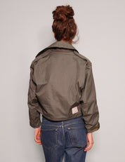 Women's Vintage Military RAF Cropped Jacket in Khaki Green | Stuart Trevor