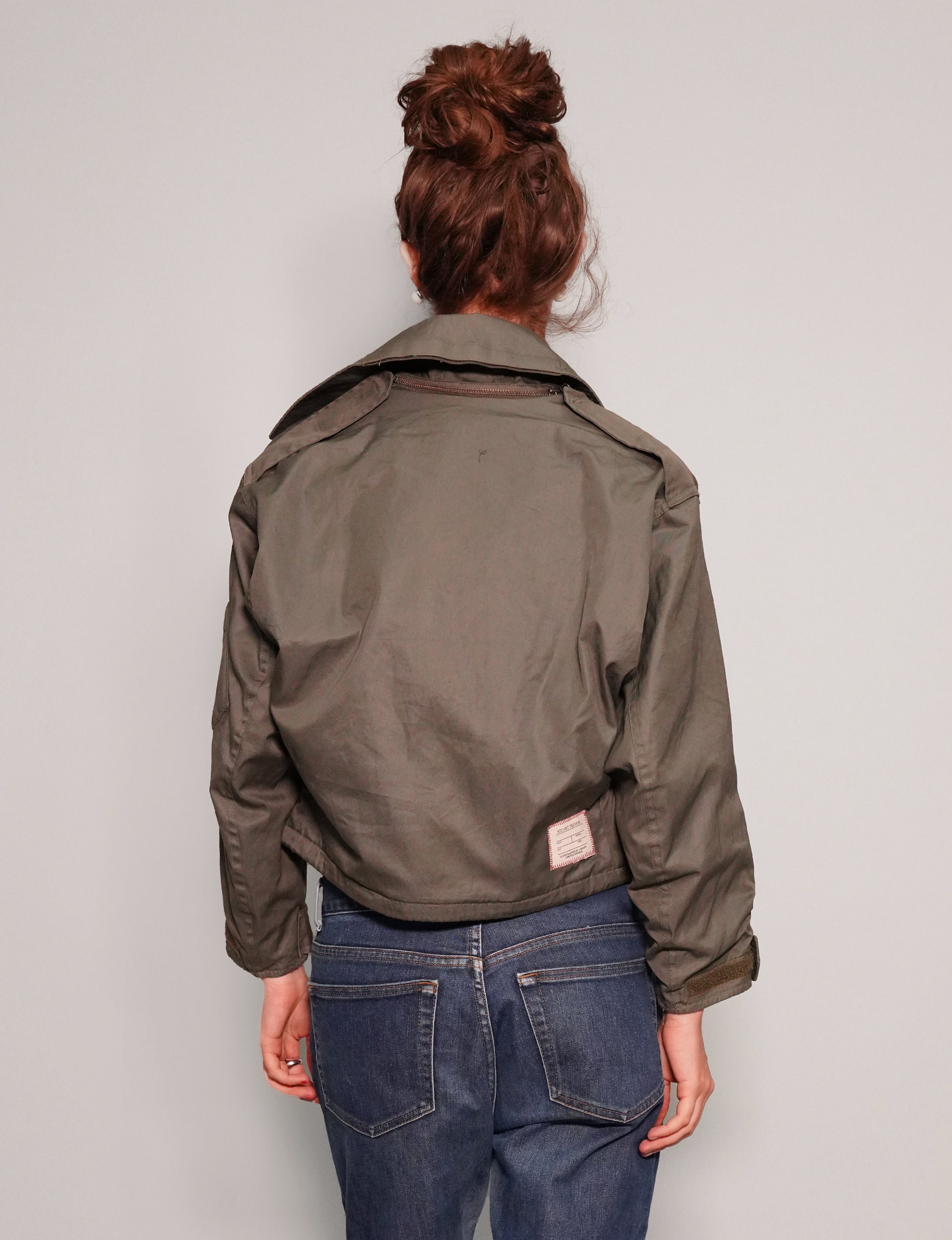 Women's Vintage Military RAF Cropped Jacket in Khaki Green | Stuart Trevor