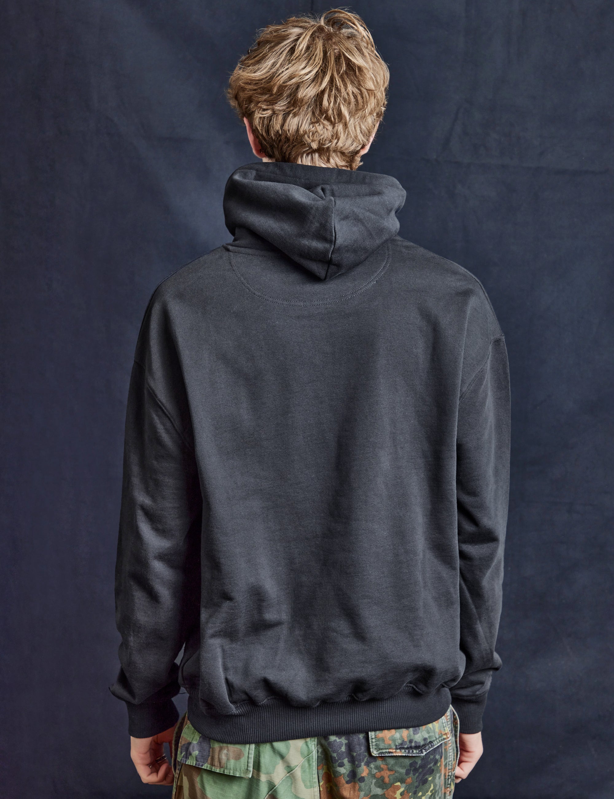 ST Hoodie in Black with Silver Lined Logo