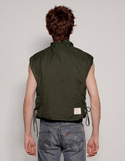 Men's Vintage Military Flak Gilet Jacket in Khaki Green | Stuart Trevor